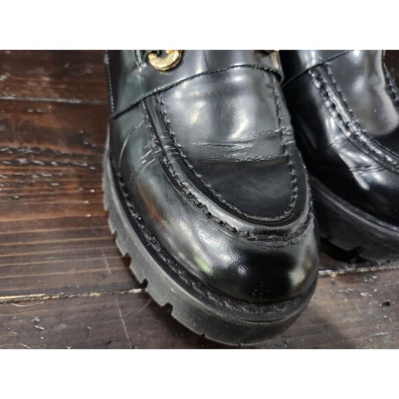 Steve Madden Lando-F Black Patent Leather Faux Fur Lined Loafer/Sz. 7.5M - Picture 9 of 10